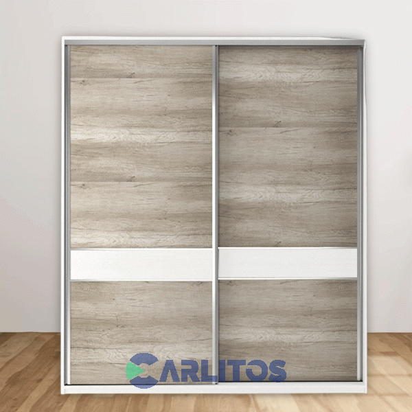 Placard 1.50 Mts Puertas Corredizas Línea Europa Valenziana Blanco y Barrique