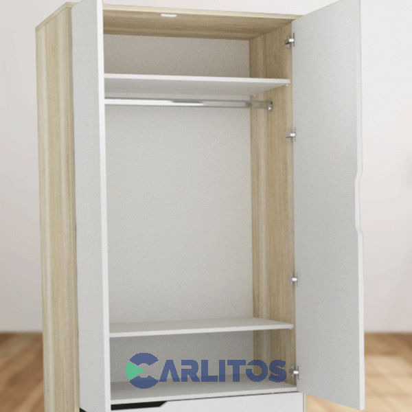 Placard 0.90 Mts Línea Neo 2 Puertas y 2 Cajones Blanco y Helsinnki