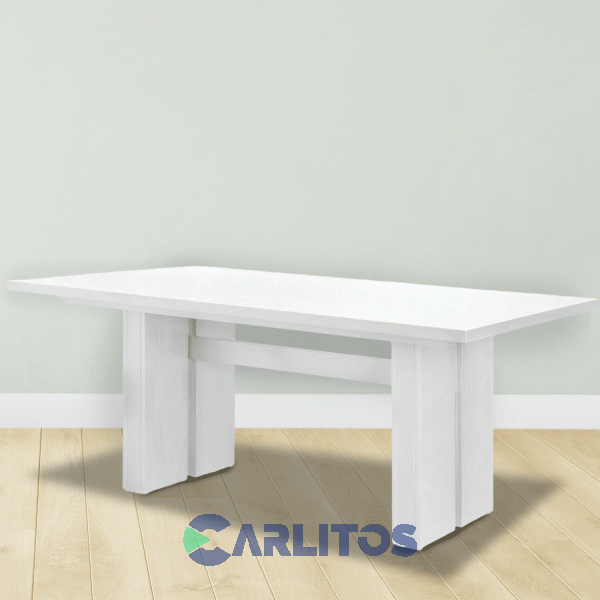 Mesa Rectangular Contemporánea 2.00 Mts Genoud Paraíso Blanco