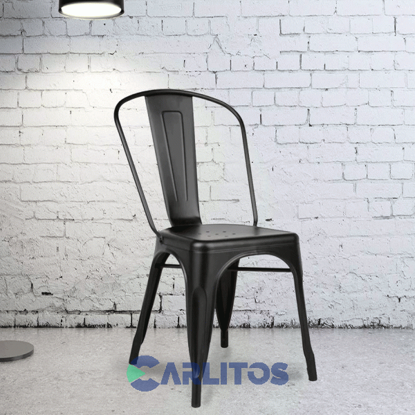 Silla Tolix Acero Negra Mate