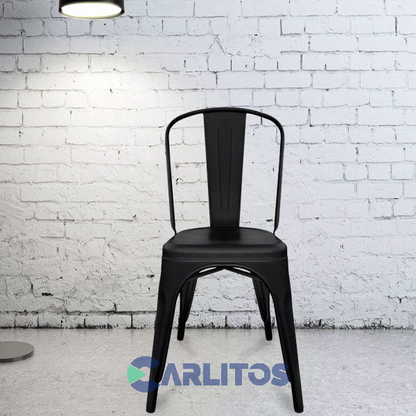 Silla Tolix Acero Negra Mate