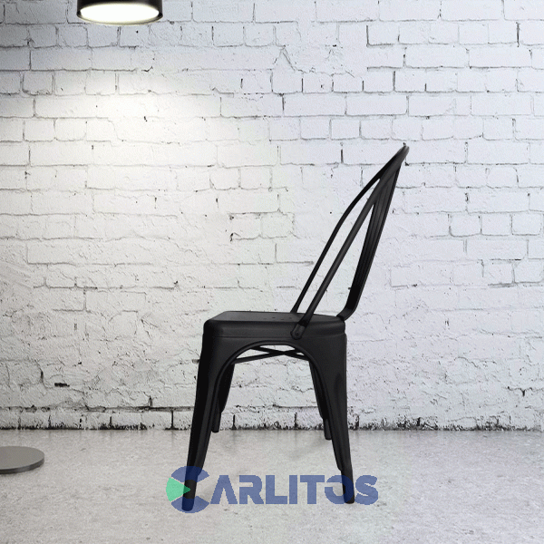 Silla Tolix Acero Negra Mate