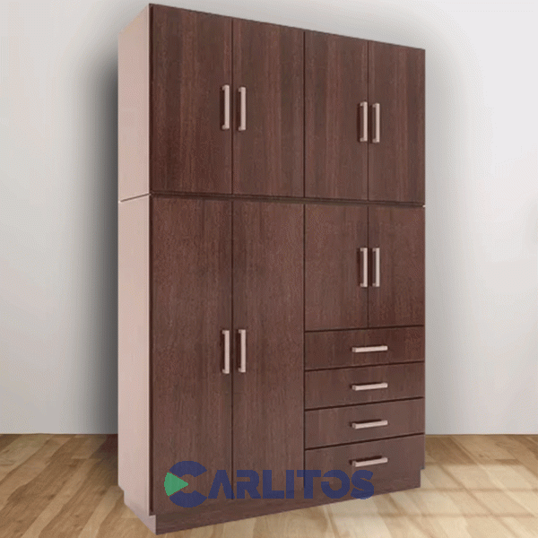 Placard 1.42 Mts Dos Cuerpos 8 Puertas 4 Cajones Wengue