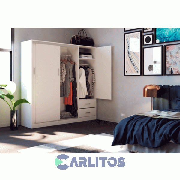 Placard 1.82 Mts 3 Puertas 2 Cajones Fiplasto Fineline Crema