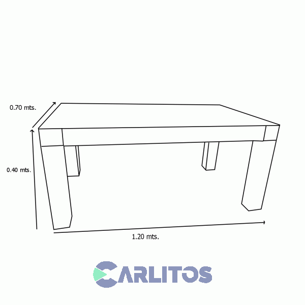 Mesa Ratona Rectangular Contemporánea 1.20 Mts Genoud Paraíso Nogal