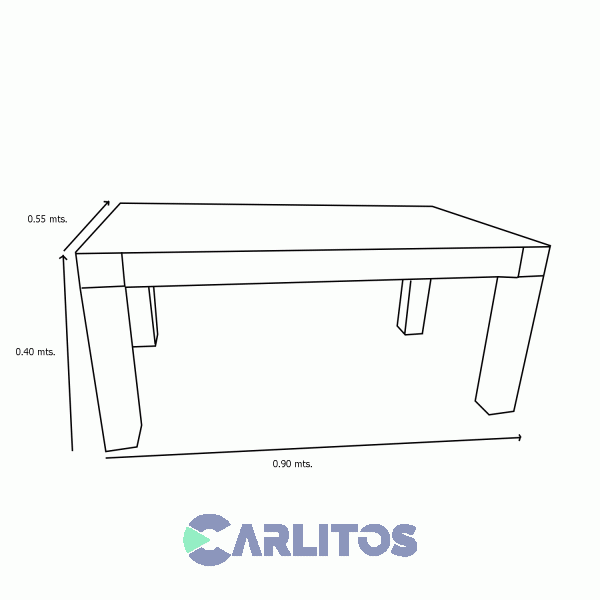 Mesa Ratona Rectangular Contemporánea 0.90 Mts Genoud Paraíso Blanco