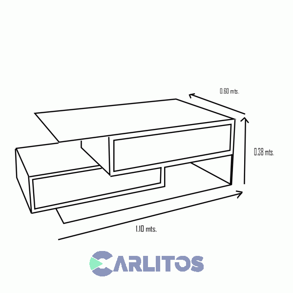 Mesa Ratona Multiespacios 1.10 Mts Tables Caoba