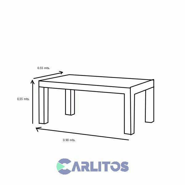 Mesa Ratona Rectangular Contemporánea 0.90 Mts Genoud Paraíso Castaño