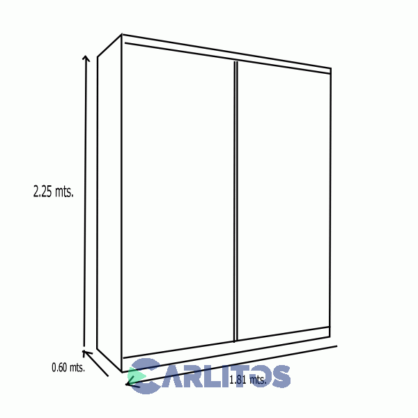 Placard 1.81 Mts Puertas Corredizas Premium Wengue