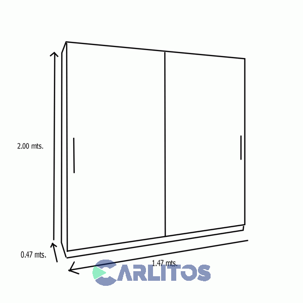 Placard 1.50 Mts Puertas Corredizas Olmo Finlandés