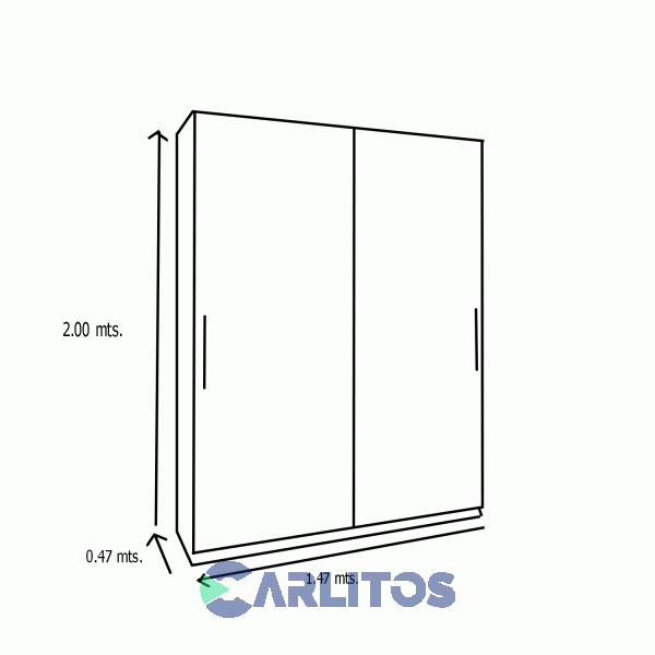 Placard 1.50 Mts Puertas Corredizas Teka Oslo