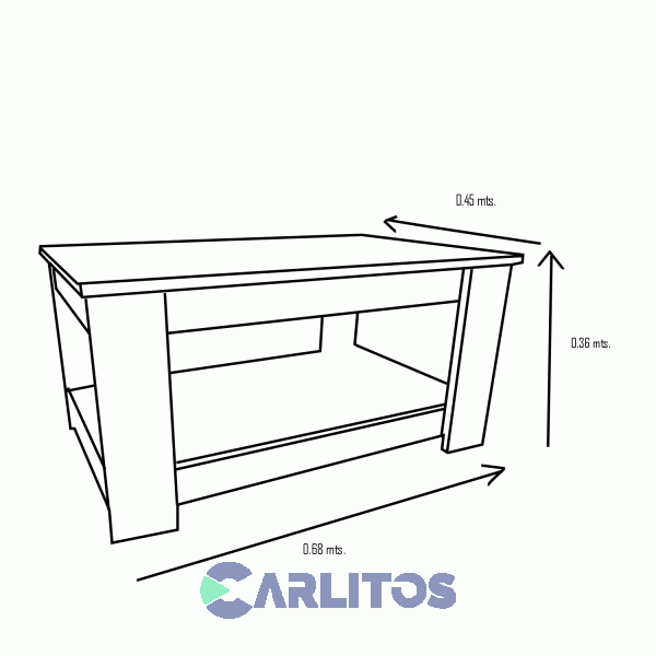 Mesa Ratona Ciega  0.68 Mts Tables Caoba