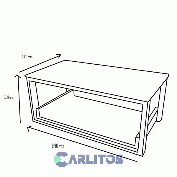 Mesa Ratona 0.90 Mts Tables Olmo Finlandés y Negro