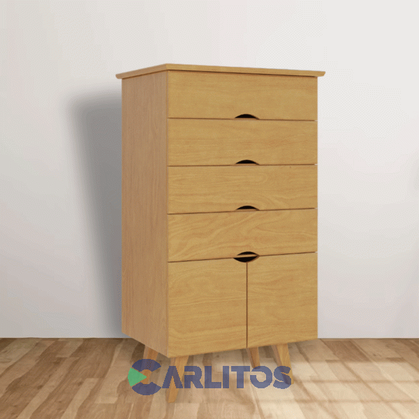 Chiffonier Escandinavo 2 Puerta 4 Cajones Inmacol Miel