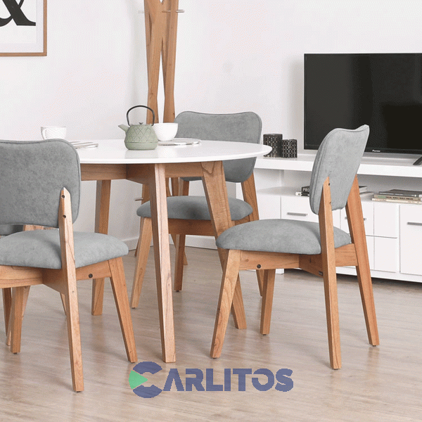 Silla Frida Tapizado Tela Genoud Linea Vintage Roble