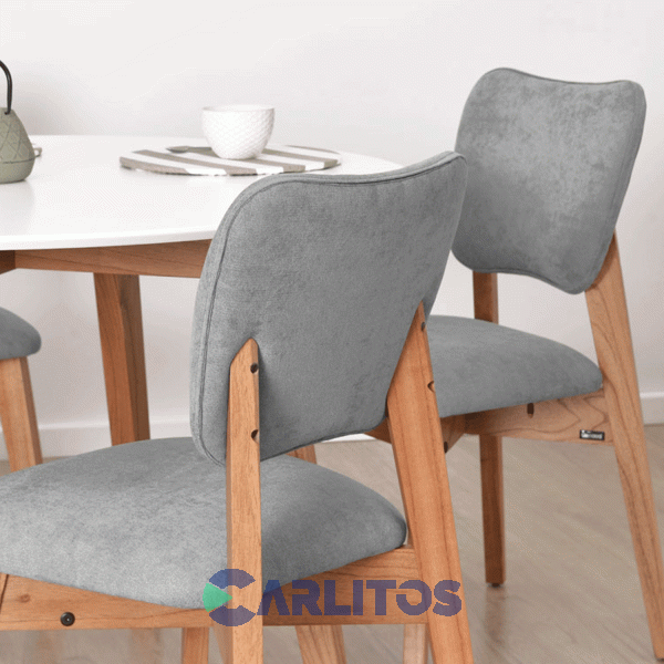 Silla Frida Tapizado Tela Genoud Linea Vintage Roble