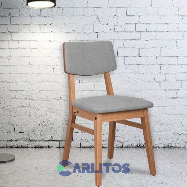 Silla Osaka Tapizado En Tela Linea Vintage Roble