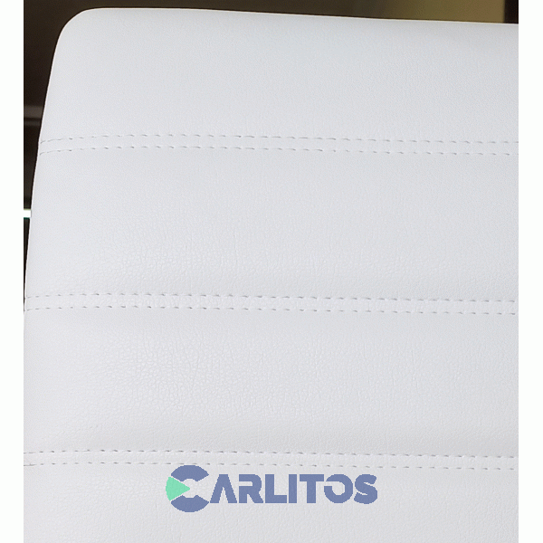 Silla De Oficina Fijo Portantino Lyon Tapizado Blanco Base Cromada