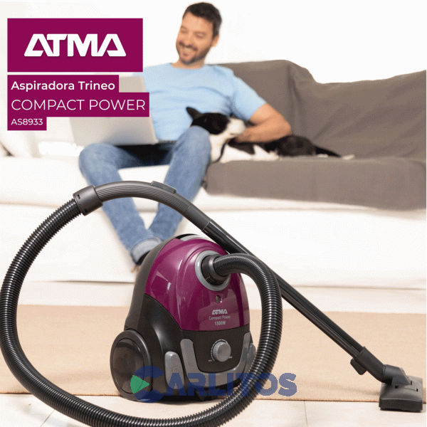 Aspiradora Con Bolsa Atma 1500 Watts As8933pi