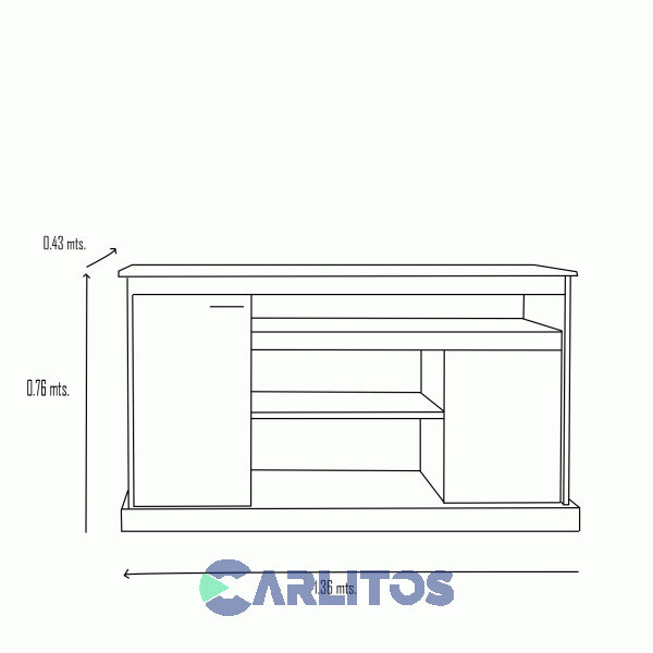 Escritorio 2 Cajones 1.35 Mts Infinity Laqueado Blanco