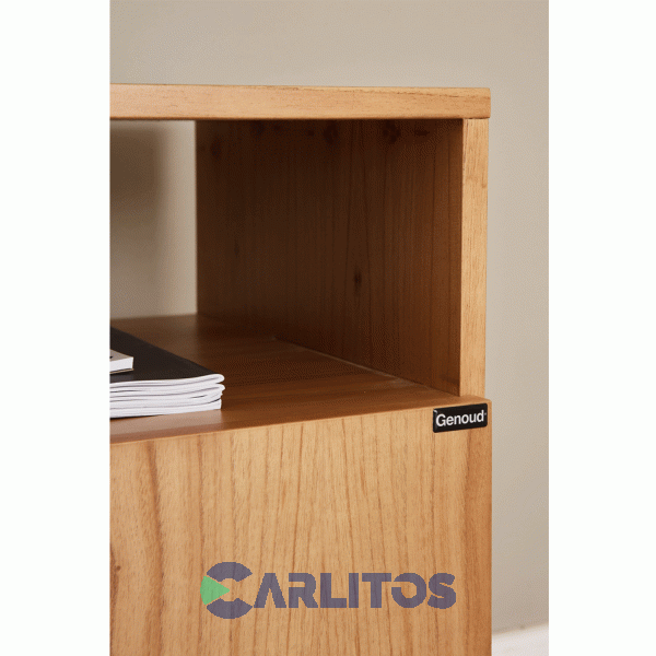 Rack Tv Vintage 1.60 Mts Genoud Paraíso Roble y Blanco