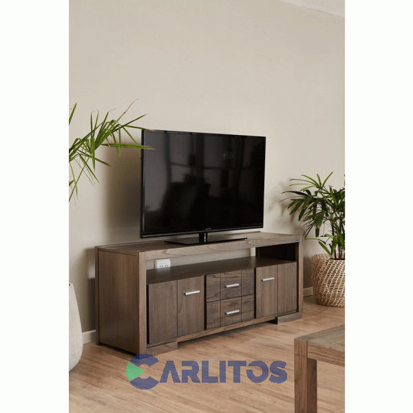 Rack Tv Contemporánea 1.55 Mts Genoud Paraíso Castaño