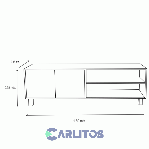 Mesa De Tv 75" Tables Olmo Finlandés y Negro