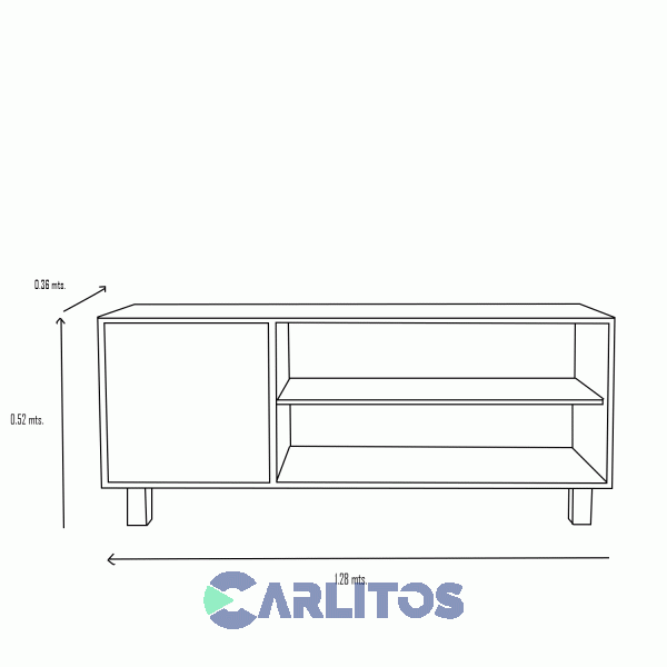 Mesa De Tv 55" Tables Olmo Finlandés y Everest