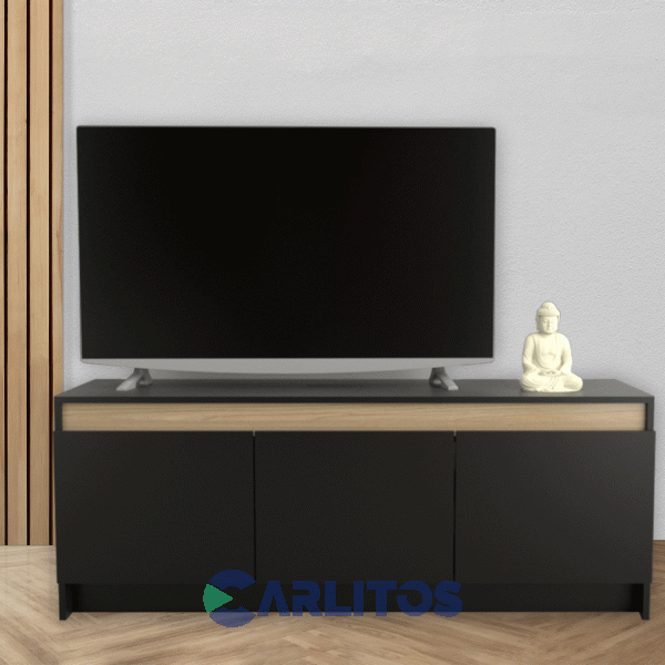 Mesa De Tv 56" Tables Negro y Olmo Finlandés