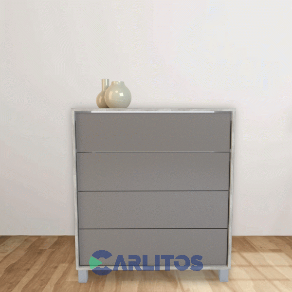 Chiffonier 4 Cajones Tables Nevado y Gris