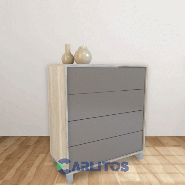 Chiffonier 4 Cajones Tables Nevado y Gris