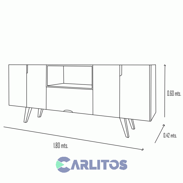 Rack Escandinavo 1.80 Mts Inmacol Miel y Blanco