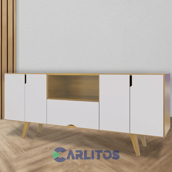 Rack Escandinavo 1.80 Mts Inmacol Miel y Blanco