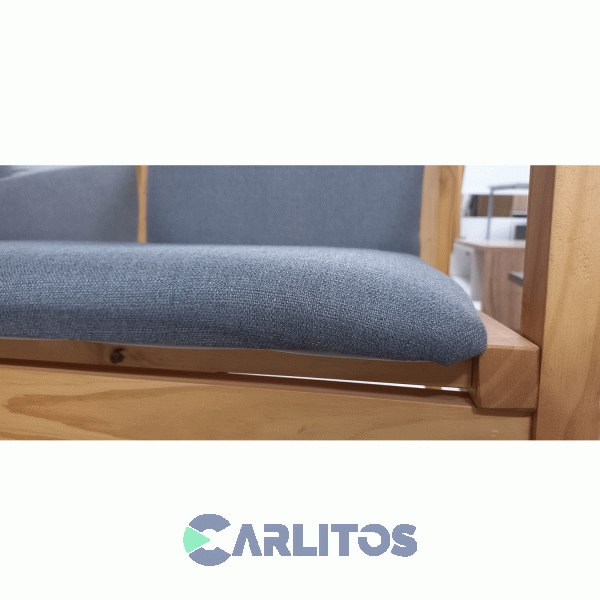 Sillón Escandinavo Un Cuerpo Tapizado Tela Miel