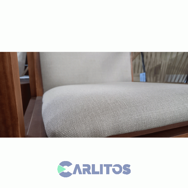 Sillón Escandinavo Un Cuerpo Tapizado Tela Castaño