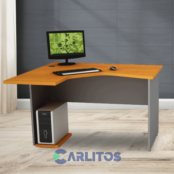 Escritorio Puesto De Trabajo Izquierdo 1.20Mts Piro Muebles Grafito/Ceniza