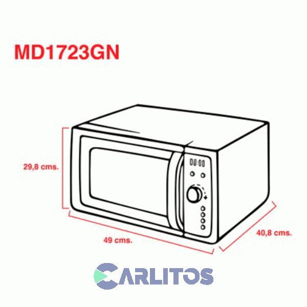 Microondas Con Grill Atma Digital 23 Litros Blanco Md1723gn
