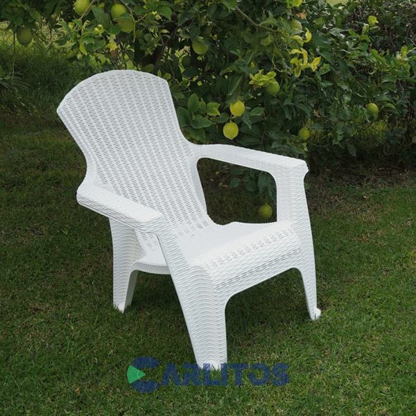 Sillon Simil Ratan Garden Life Blanco Roma