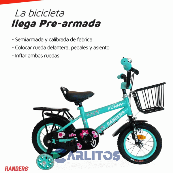 Bicicleta Randers Paseo Rod.12" Bke-121-a Verde