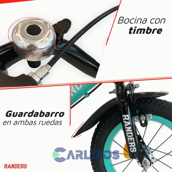 Bicicleta Randers Paseo Rod.12" Bke-121-a Verde