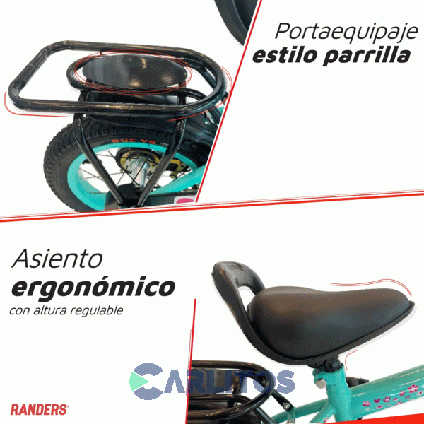 Bicicleta Randers Paseo Rod.12" Bke-121-a Verde