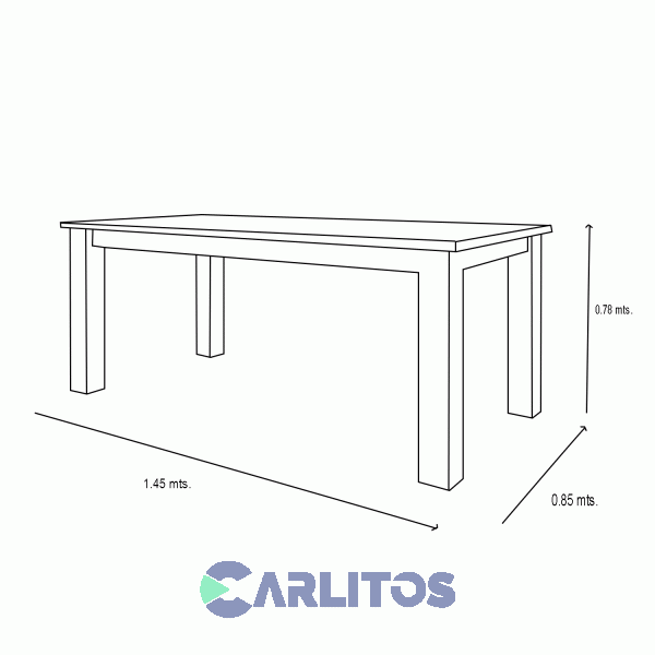 Mesa Rectangular Contemporánea 1.45 Mts Genoud Paraíso Roble