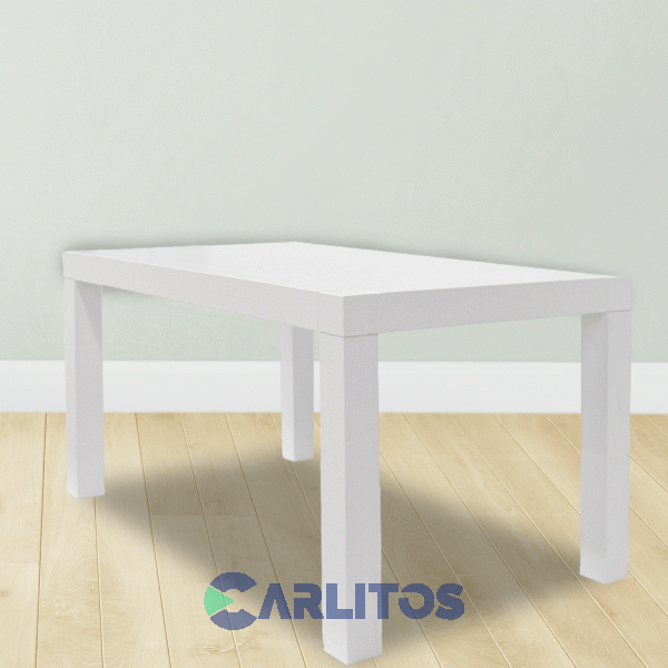 Mesa Cuadrada Contemporánea 1.38 Mts Genoud Paraíso Blanco