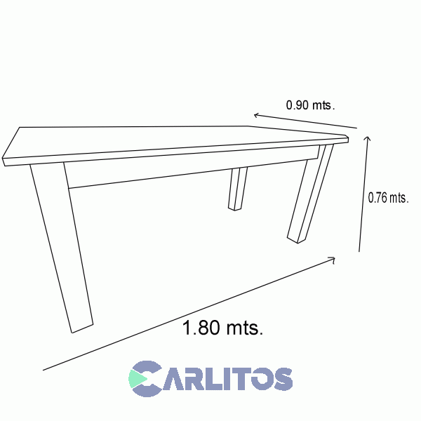 Mesa Rectangular Silvia 1.80 Mts Mobilia Blanco