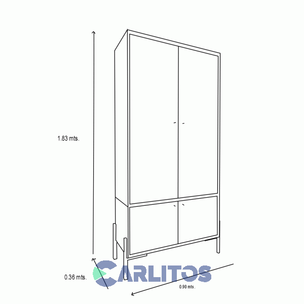 Módulo MetalWood 0.90 Mts Tables Everest y Olmo Finlandés