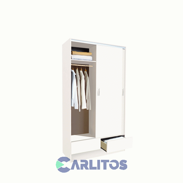 Placard 1.21 Mts Puertas Corredizas Platinum Blanco Veta