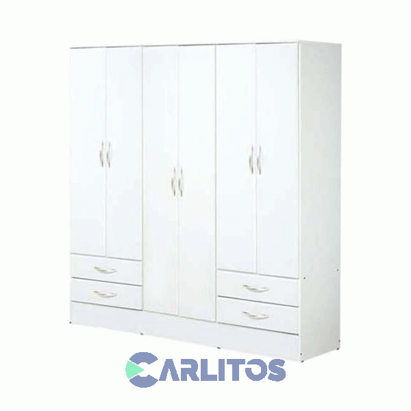 Placard 1.82 Mts 6 Puertas 4 Cajones Platinum Blanco Veta