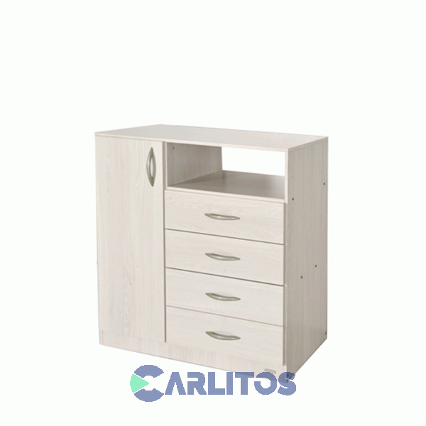 Chiffonier 1 Puerta 4 Cajones Platinum Gris Andino