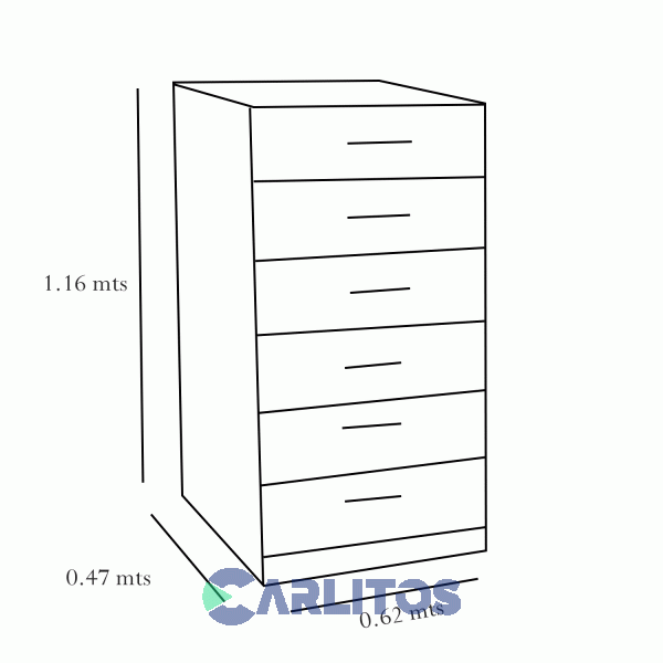 Chiffonier 6 Cajones Platinum Blanco Veta