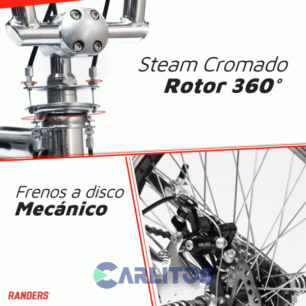 Bicicleta Randers R 20" Freestyle Twirly Aluminio Cromado
